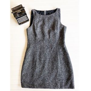 Theory Mendisa Tweed Boucle Shift Black Dress 10